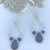 blue crystal silver drop earrings women