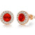 red crystal stud earrings rose gold