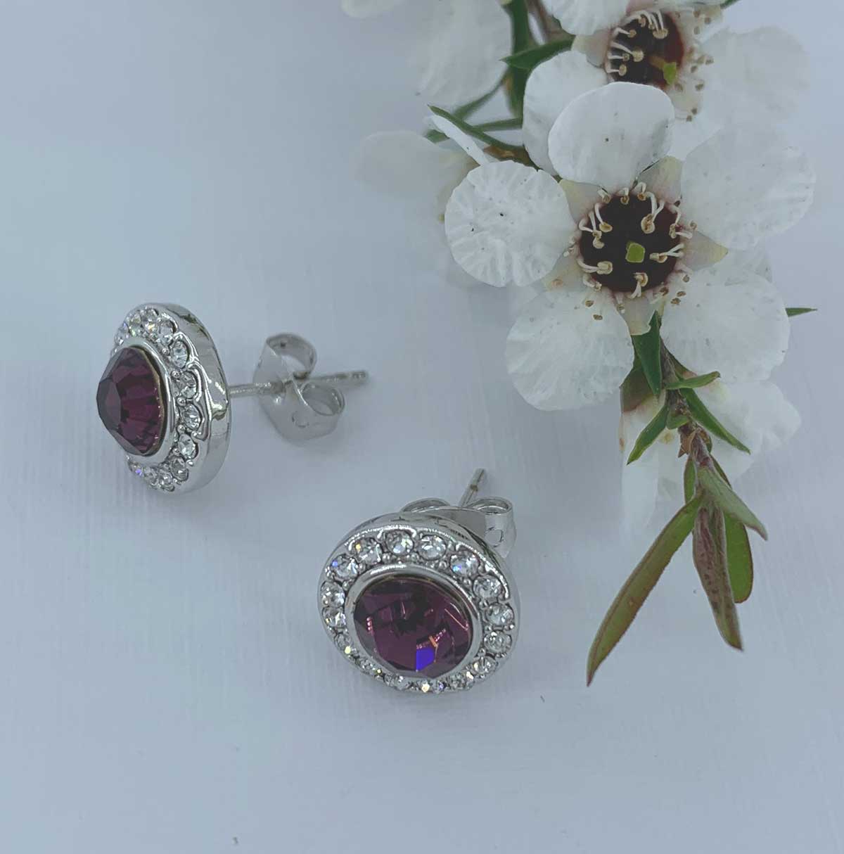 Elle earrings store with ruby