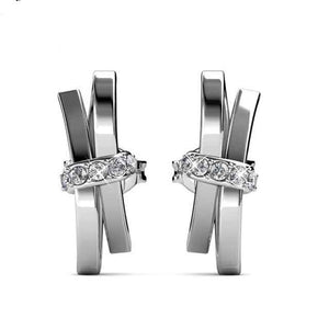 silver stud bow earringsjewellery for women crystal