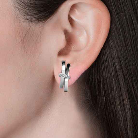 rose gold bow crystal earrings gift for women