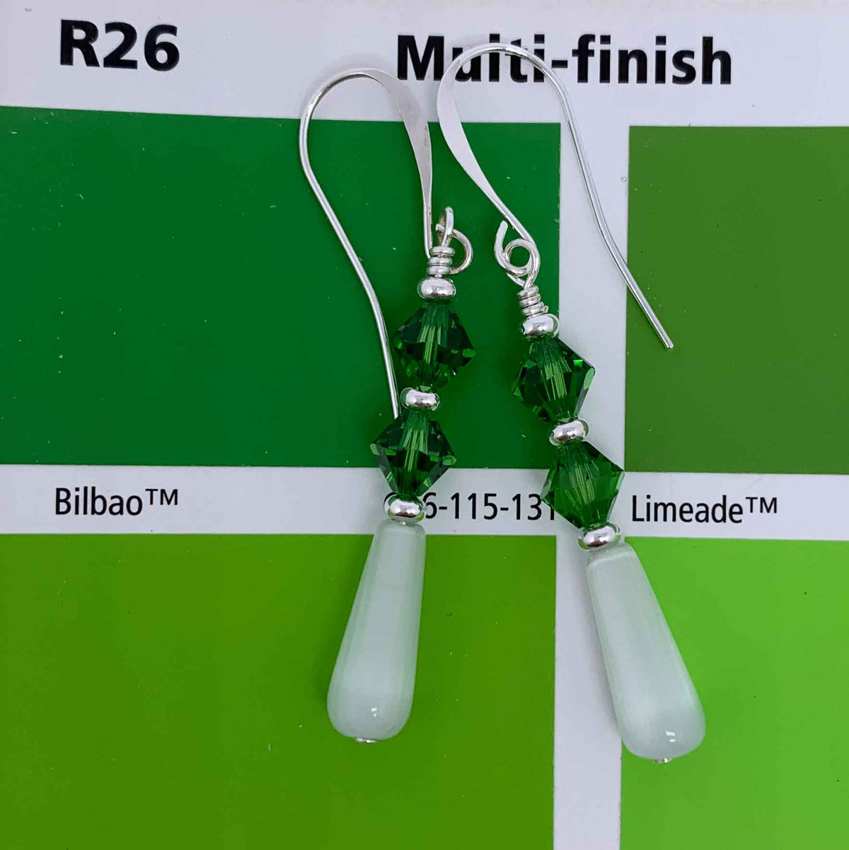 green crystal drop earrings jewellery nz