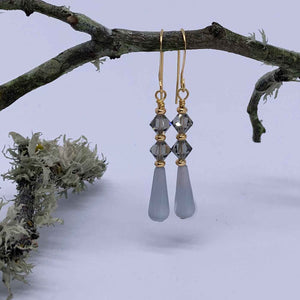 grey and gold drop earrings jewelery nz