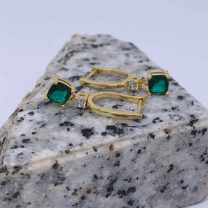 gold emerald drop earrings jewellery nz