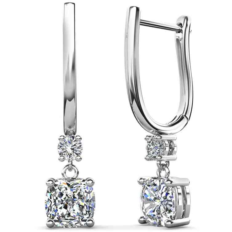 silver moissanite bridal drop earrings nz