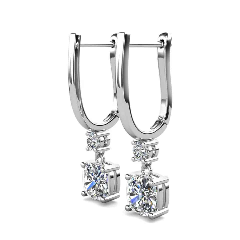 silver moissanite bridal drop earrings nz