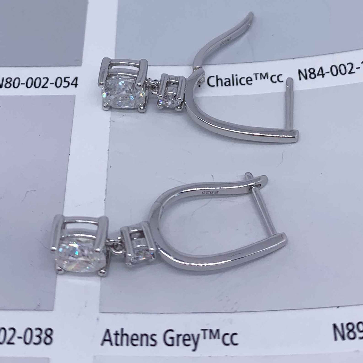 925 Sterling Silver Drop Moissanite Earrings "Cara"