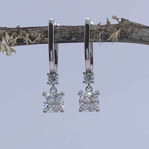 silver moissanite bridal drop earrings nz