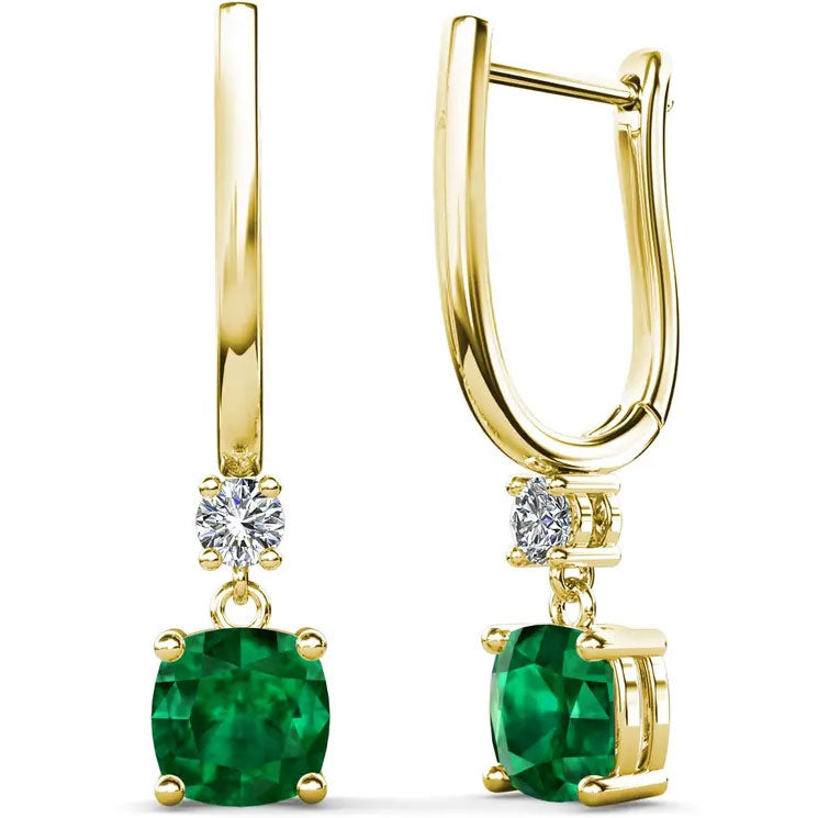 gold emerald drop earrings jewellery nz