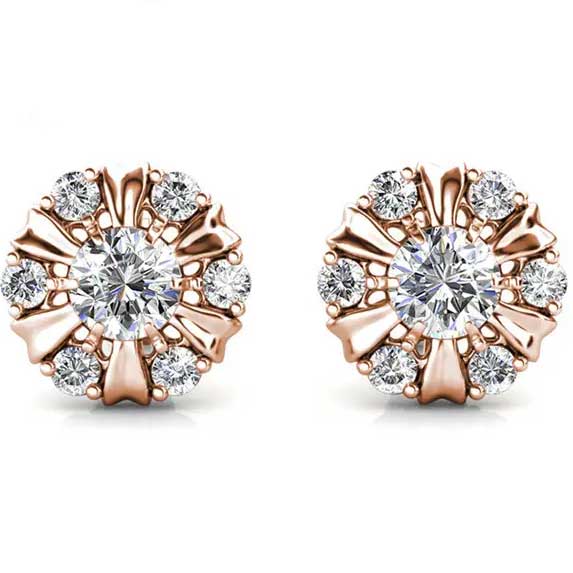 rose gold stud earring frenelle