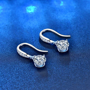 silver moissanite drop earrings jewellery women