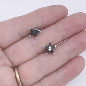black crystal star stud earrings frenelle