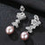 silver pearl drop bridal earrings