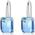 18K White Gold Square Crystal Earrings "Cidra" (Blue)