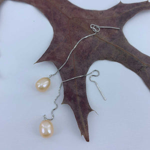 threader pearl earrings for women