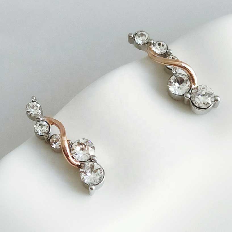 rose white gold crystal drop earrings jewellery