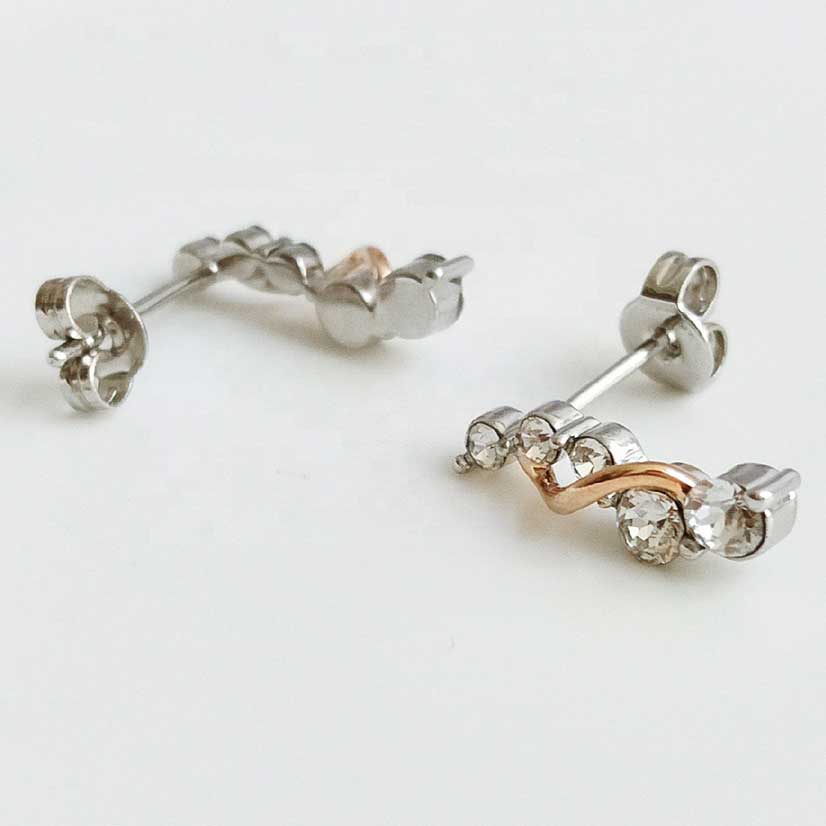 rose white gold crystal drop earrings jewellery