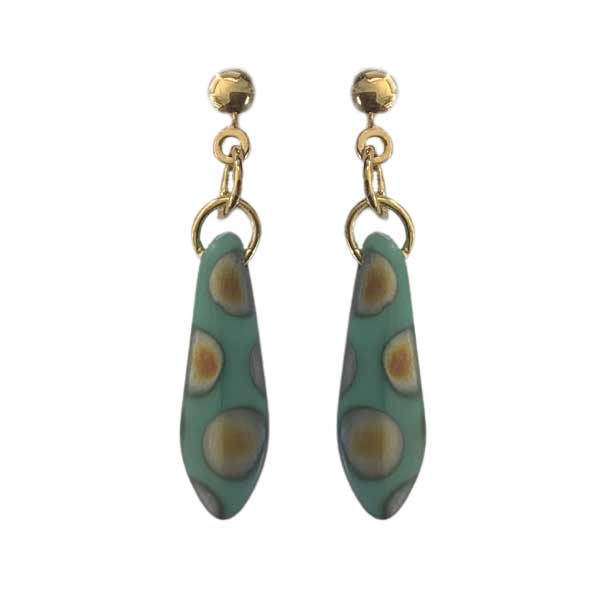 green gold drop earrings