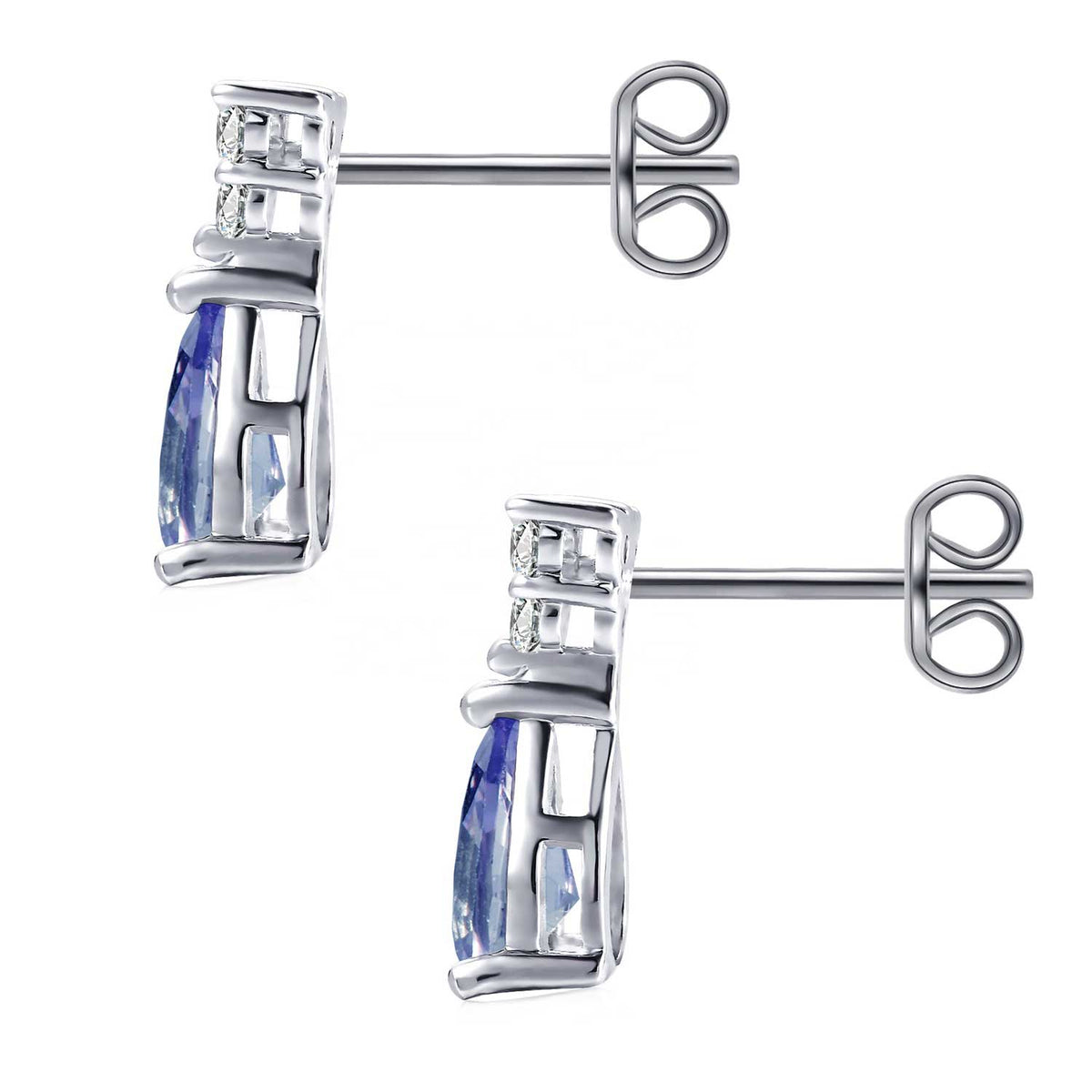 alexandrite crystal silver drop earrings