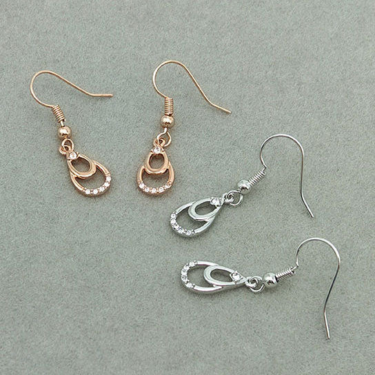 crystal silver drop earrings for bridal women