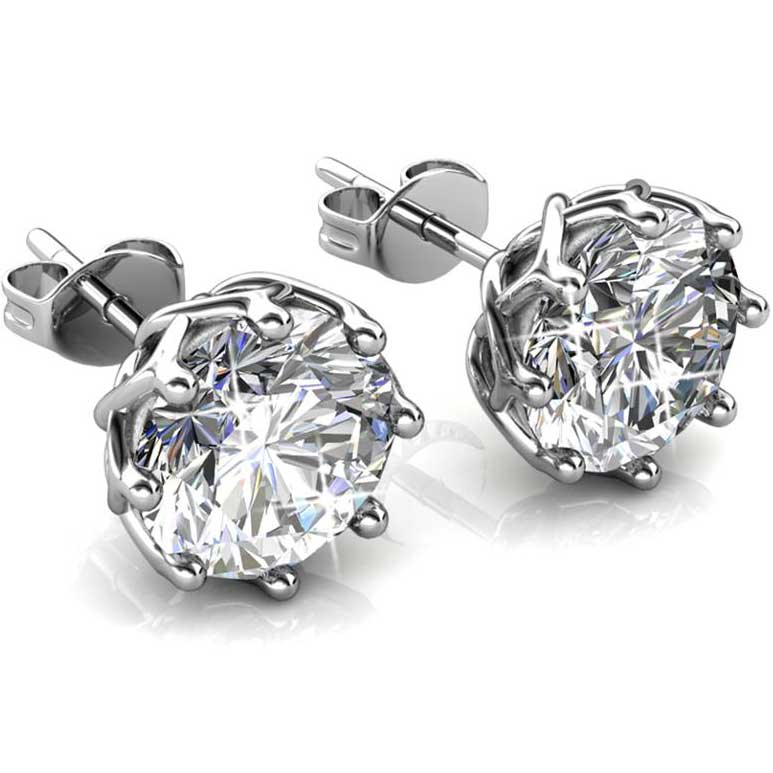 Stainless Steel 316L Hypoallergenic Stud Earrings Swarovski Crystals –  FabJewels 4less