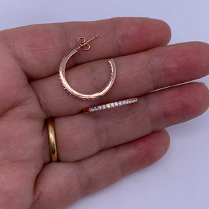 frenelle jewellery crystal rose gold earring hoop