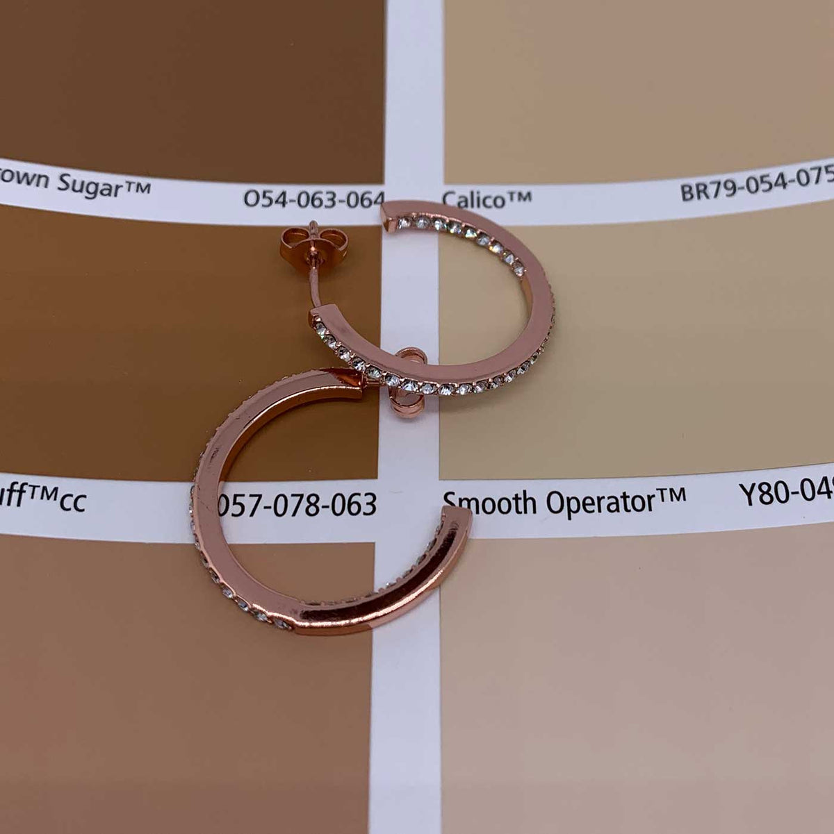 frenelle jewellery crystal rose gold earring hoop