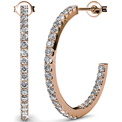 frenelle jewellery crystal rose gold earring hoop