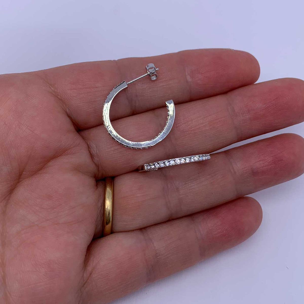 frenelle jewellery crystal Silver earring hoop