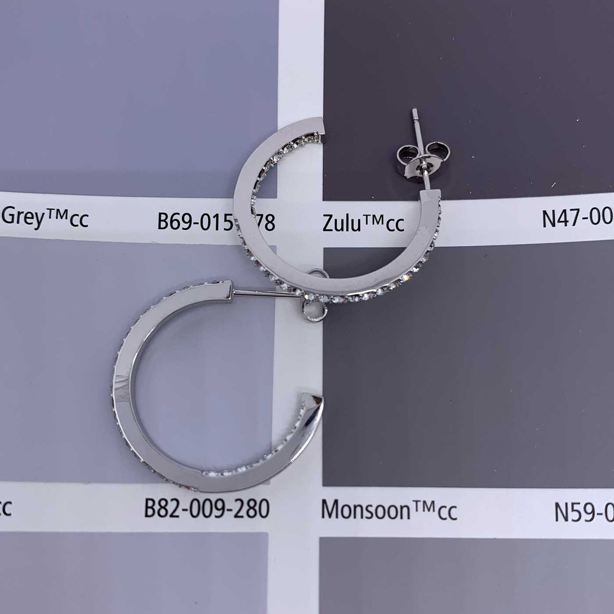 frenelle jewellery crystal Silver earring hoop