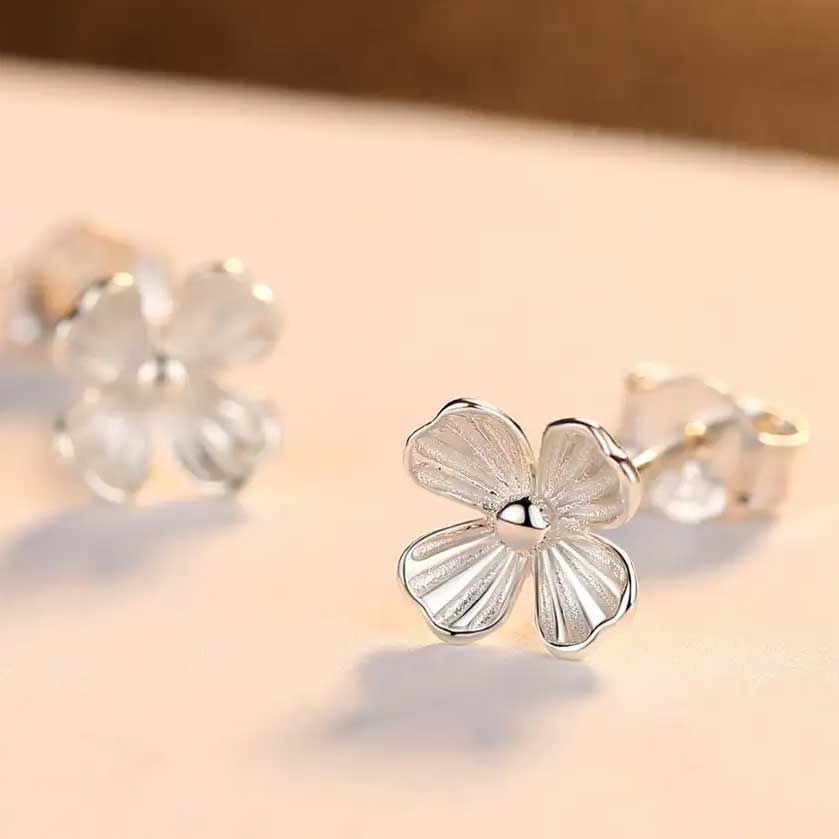 silver stud flower earring jewellery online nz