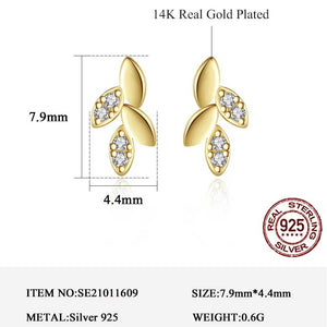 gold stud earrings size
