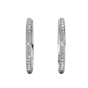 silver hoop crystal earring for women
