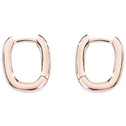 Rose Gold Huggie Earring over 925 Sterling Silver