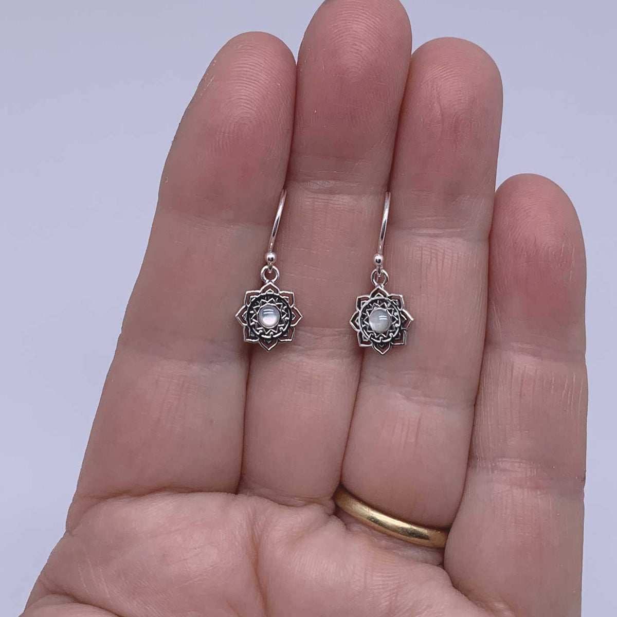 sterling silver sunburst drop earring