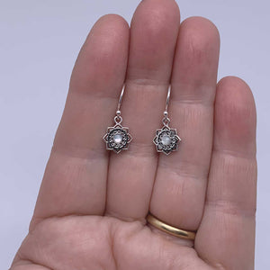 sterling silver sunburst drop earring