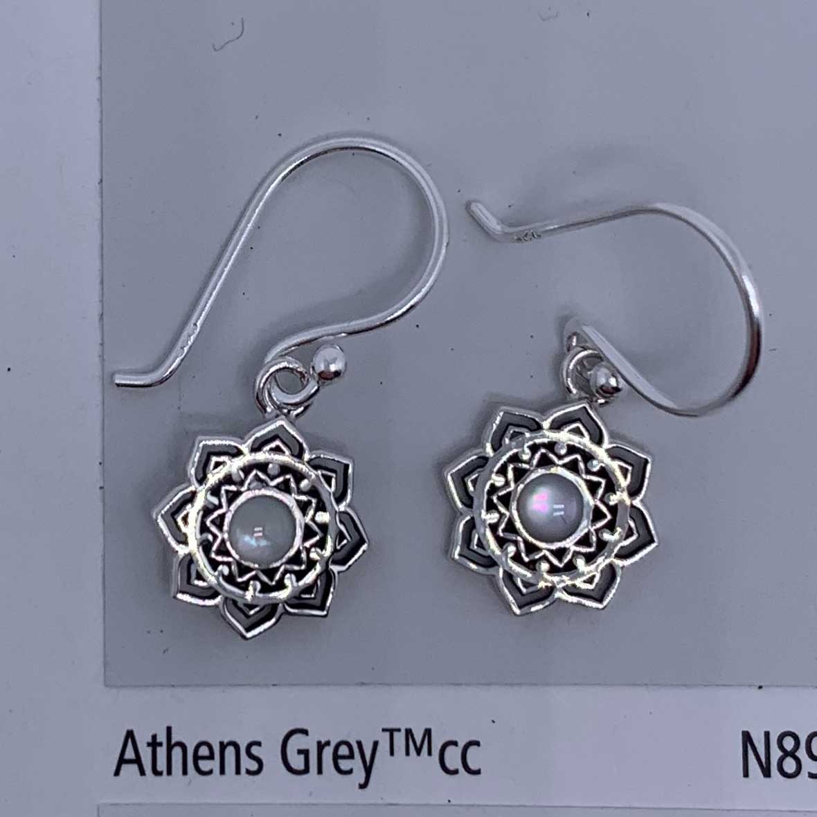 sterling silver sunburst drop earring