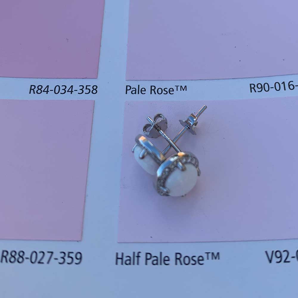 white opal stud earrings silver jewellery nz