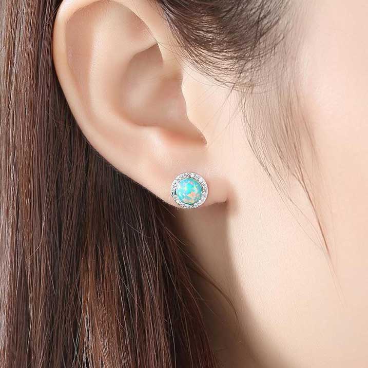 green opal silver earrings jewellery 