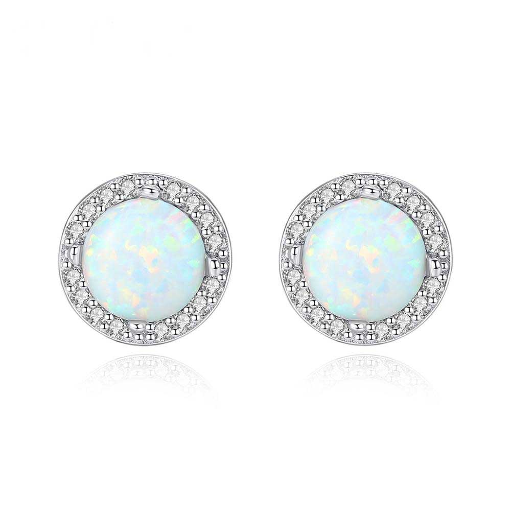 white opal stud earrings silver jewellery nz