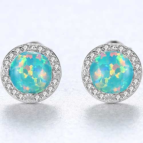 green opal silver earrings jewellery 
