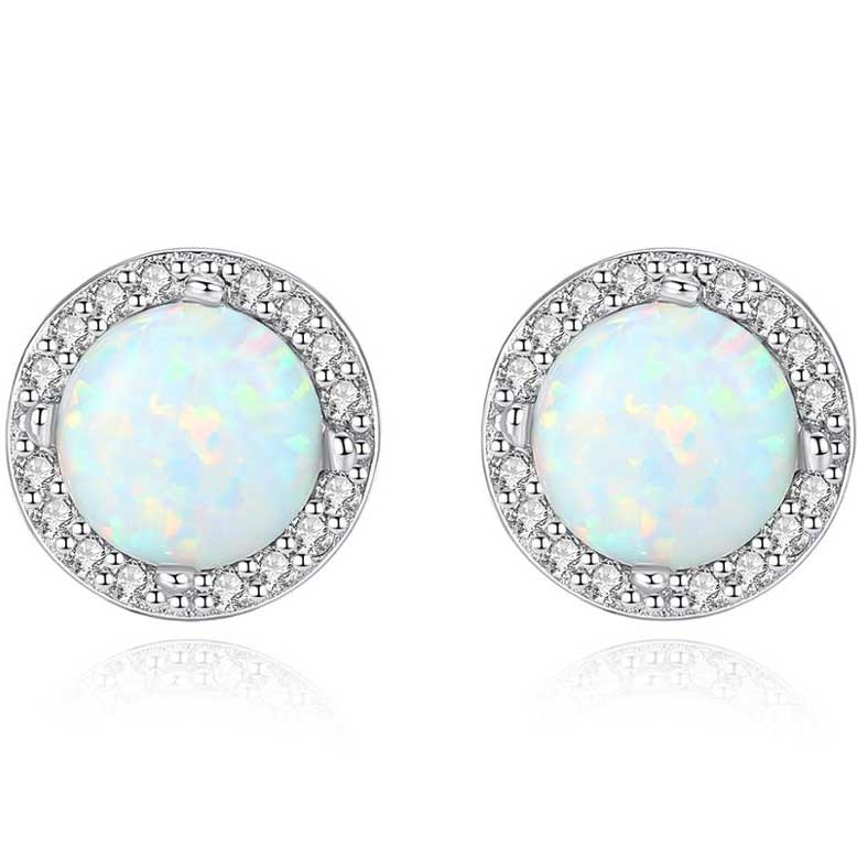 white opal stud earrings silver jewellery nz