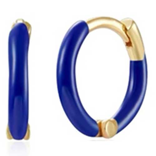 blue gold hoop earring jewellery for women