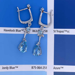 sky blue topaz silver necklace earrings