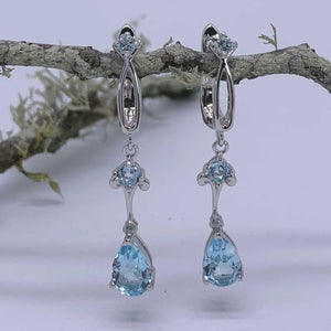 silver sky blue topaz earrings jewellery