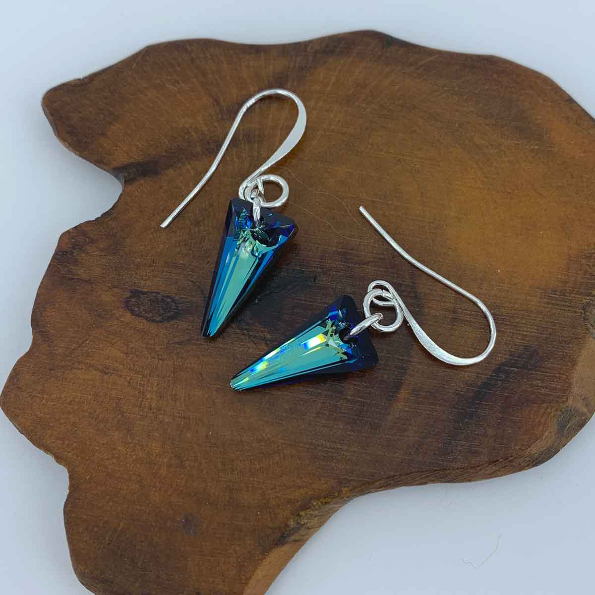 frenelle Jewellery earrings crystal silver blue