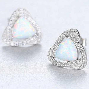 silver opal stud earrings jewellery nz