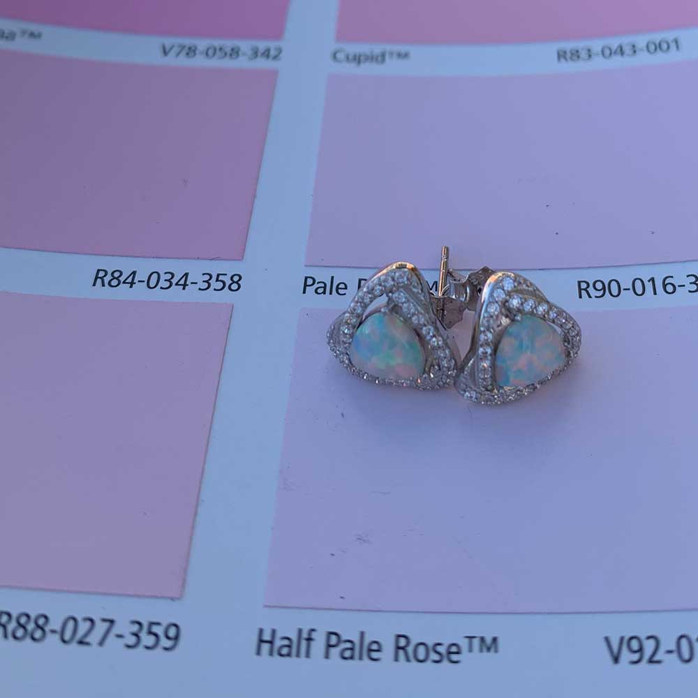 silver opal stud earrings jewellery nz