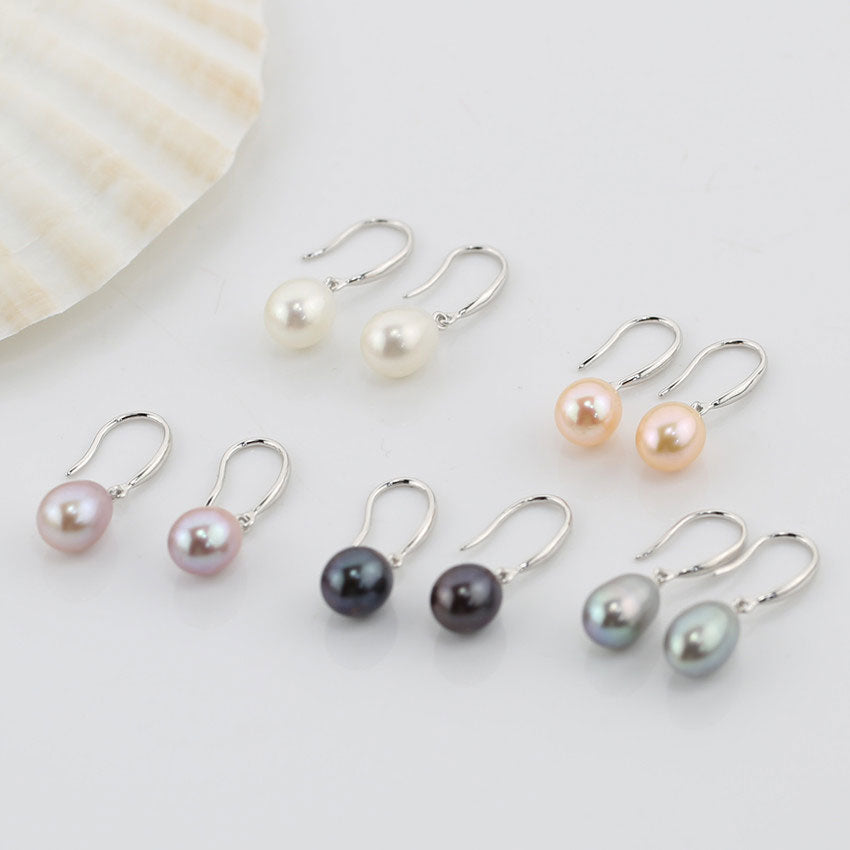 frenelle jewellery earrings pearl grey silver