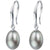 silver grey pearl drop earrings